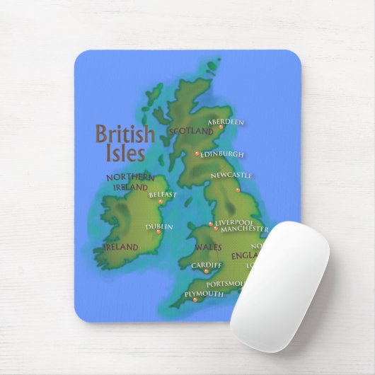 Britische Inseln Mousepad (Mit Mouse)