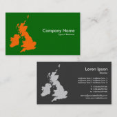 Britische Inseln - Orange auf Grün Visitenkarte (Vorne/Hinten)