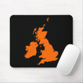 Britische Inseln - Orange auf schwarz Mousepad (Mit Mouse)