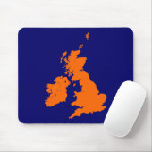Britische Inseln - Orange on Dark Blue Mousepad (Mit Mouse)