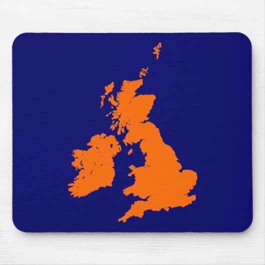 Britische Inseln - Orange on Dark Blue Mousepad (Vorne)