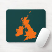 Britische Inseln - Orange on Dark Green Mousepad (Mit Mouse)