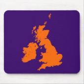 Britische Inseln - Orange über dunkles Violet Mousepad (Vorne)