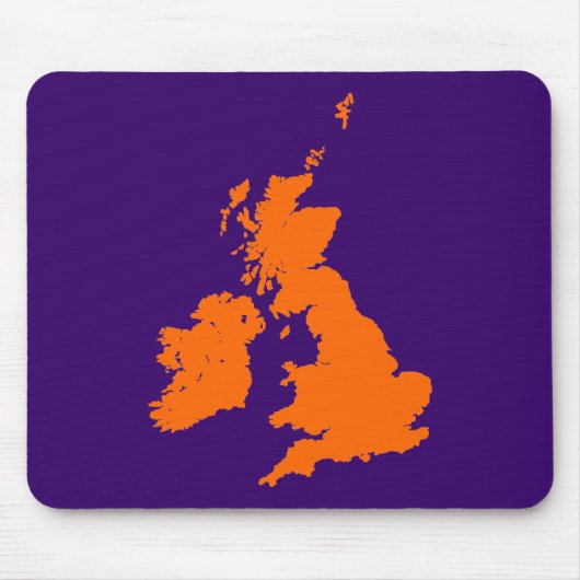Britische Inseln - Orange über dunkles Violet Mousepad (Vorne)