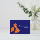 Britische Inseln - Orange und Dark Blue Visitenkarte (Stehend Vorderseite)