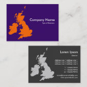 Britische Inseln - Orange und Dunkle Violette Visitenkarte (Vorne/Hinten)