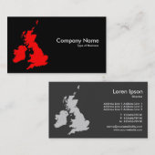 Britische Inseln - Rot auf Schwarz Visitenkarte (Vorne/Hinten)