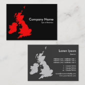 Britische Inseln - Rot und Schwarz Visitenkarte (Vorne/Hinten)