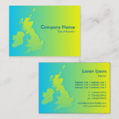 Britische Inseln Schaded Blue to Yellow Visitenkarte (Vorne/Hinten)