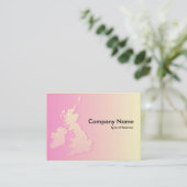 Britische Inseln Schattenrosa und blassgelb Visitenkarte (Stehend Vorderseite)