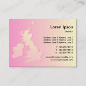 Britische Inseln Schattenrosa und blassgelb Visitenkarte (Rückseite)