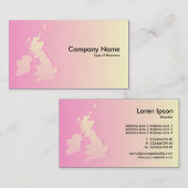 Britische Inseln Schattenrosa und blassgelb Visitenkarte (Vorne/Hinten)