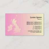 Britische Inseln Schattenrosa und blassgelb Visitenkarte (Rückseite)