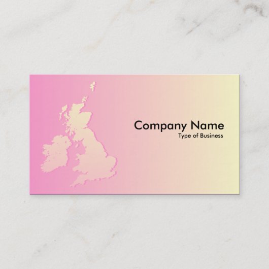 Britische Inseln Schattenrosa und blassgelb Visitenkarte (Vorderseite)