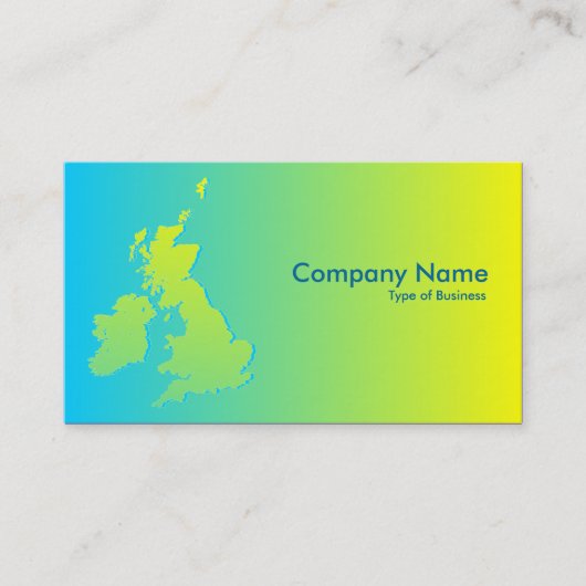 Britische Inseln schattiert blau bis gelb Visitenkarte (Vorderseite)