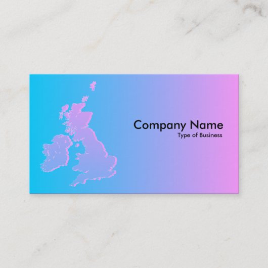 Britische Inseln schattiert blau bis rosa Visitenkarte (Vorderseite)