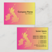 Britische Inseln Schattierte Krimson und Gelb Visitenkarte (Vorne/Hinten)