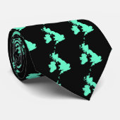 Britische Inseln - Türkis auf schwarz Krawatte (Gerollt)