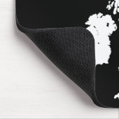 Britische Inseln - Weiß auf Schwarz Mousepad (Ecke)