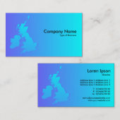 Britische Isles schattierten blau bis zykan Visitenkarte (Vorne/Hinten)