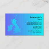 Britische Isles schattierten blau bis zykan Visitenkarte (Rückseite)