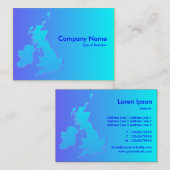 Britische Isles Shaded Blue zu Cyan Visitenkarte (Vorne/Hinten)