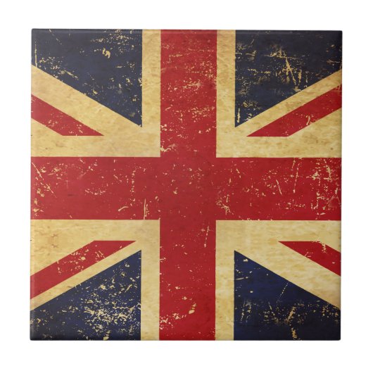 Britische Jack Flag Vintage Keramik Tile Fliese (Vorderseite)