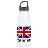 Britische Jack-Flagge Edelstahlflasche (Vorderseite)