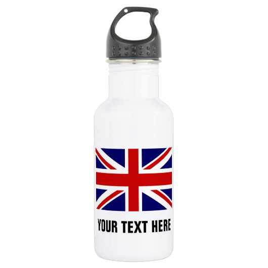 Britische Jack-Flagge Edelstahlflasche (Vorderseite)