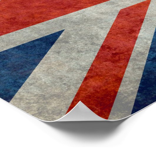 Britische Jack-Flagge im Retrostil Poster (Ecke)