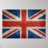 Britische Jack-Flagge im Retrostil Poster (Vorne)