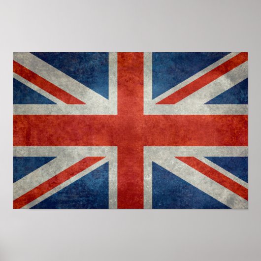 Britische Jack-Flagge im Retrostil Poster (Vorne)