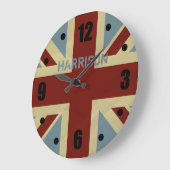 Britische Jack Grunge Flag Große Wanduhr (Winkel)
