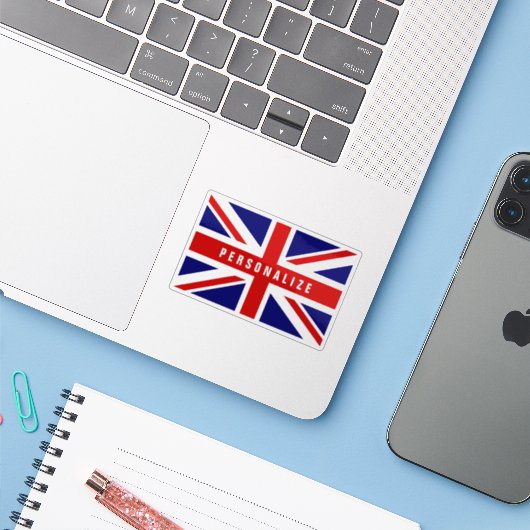 Britische Jack UK-Flagge Vinyl-Notebook-Sticker Aufkleber (Laptop mit iPhone)