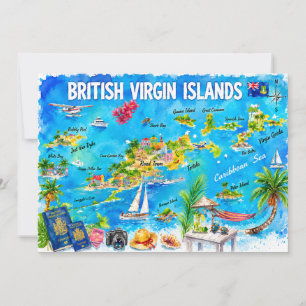 Britische Jungferninseln Aquarell-Reisepostkarten Einladung