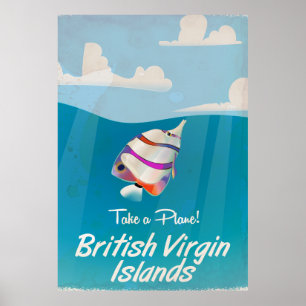Britische Jungferninseln Vintage-Urlaubsposter Poster