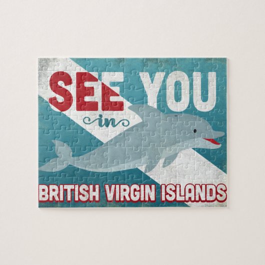 Britische Jungfrau Dolphin - Vintag BVI Puzzle (Horizontal)