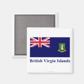 Britische Jungfrau-Inseln-Flagge mit Namen Magnet (Vorderseite/Rückseite)