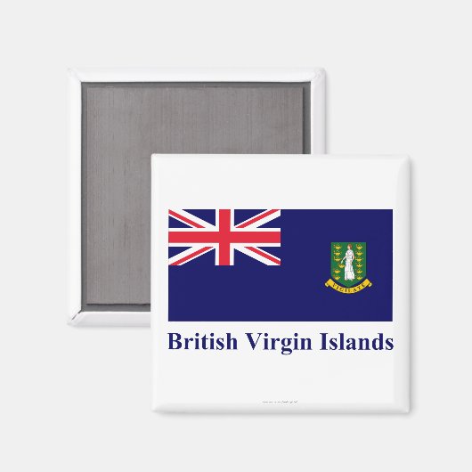 Britische Jungfrau-Inseln-Flagge mit Namen Magnet (Vorderseite/Rückseite)