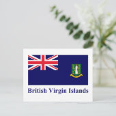 Britische Jungfrau-Inseln-Flagge mit Namen Postkarte (Stehend Vorderseite)