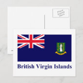 Britische Jungfrau-Inseln-Flagge mit Namen Postkarte (Vorne/Hinten)