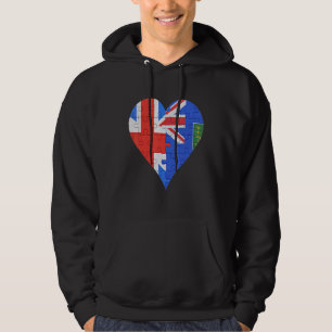 Britische Jungfrau Islanders Flag Herz Hoodie