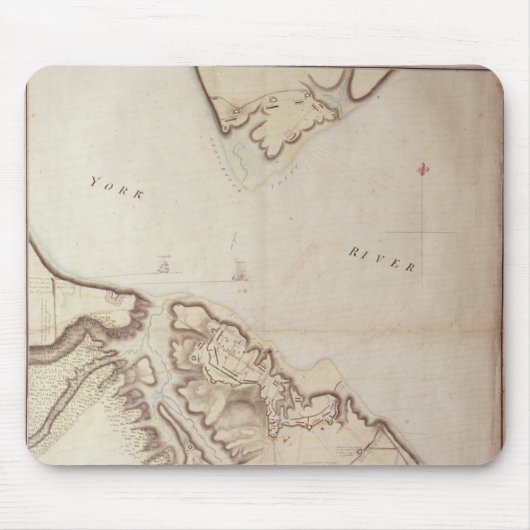 Britische Karte der Belagerung von Yorktown, 1781 Mousepad (Vorne)