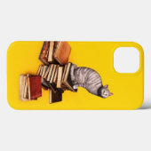 Britische Katze auf einem Bücherstapel Case-Mate i iPhone Hülle (Rückseite (Horizontal))