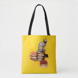 Britische Katze auf einem Bücherstapel Tasche
