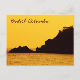 Britische Kolumbien-Gelbe Sonnenuntergang Postkart Postkarte