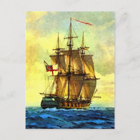 Britische Kriegsschiff Postkarte (Vorderseite)