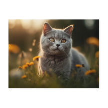 Britische Kurzkatze in Blume Meadow