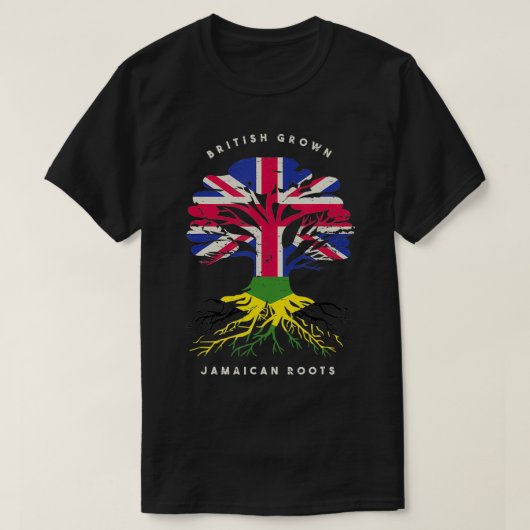 Britische Landwirtschaft mit jamaikanischen Wurzel T-Shirt (Design vorne)