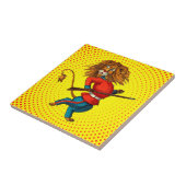 Britische Lion Royal Garde - Fun Retro Comic Art Fliese (Seite)